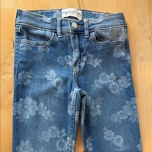 Abercrombie & Fitch Floral Blue Skinny Jeans